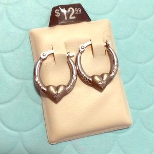 Heart hoop earrings